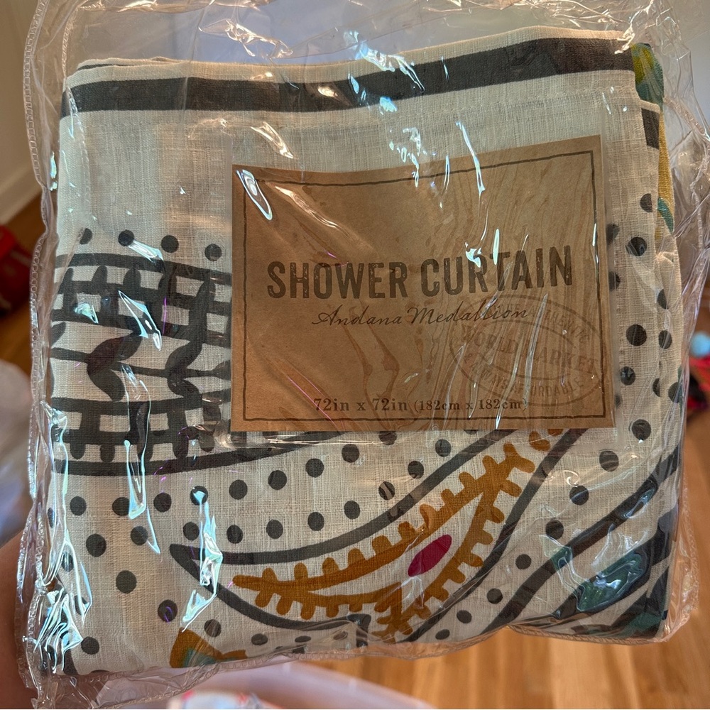 World Market Medallion 72”x72” Boho Shower Curtain